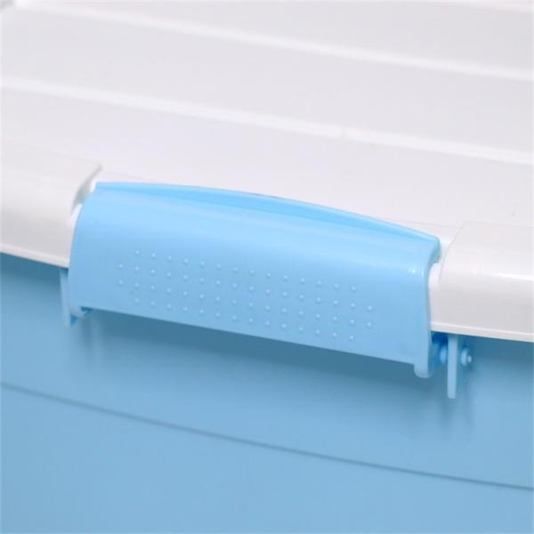 Blue 24L 30L Baby Plastic Storage Organizer Storage Bins With Lids And Wheels