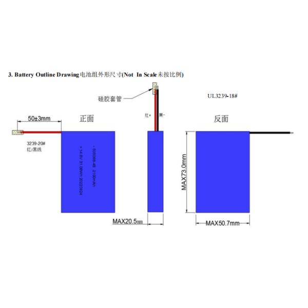 14.8V 2100mAh 4S1P Lithium Polymer Battery Pack for Detector with 500 Cycle Life