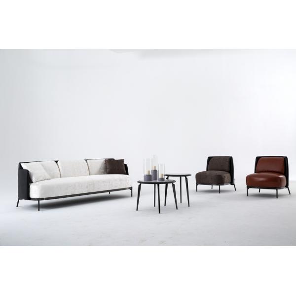 Living Room Metal Legs Contemporary Design Fabric Modern Sofa Set