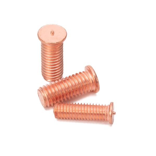 Brass Steel Outlet Copper Plating Seed Welding Screws PT-M3-5 Flat Head Seed Screw Spot Planting Welding Screws Customizable