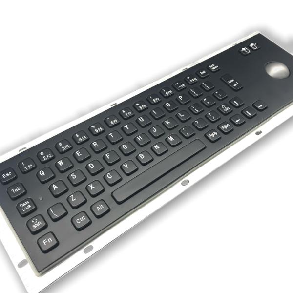 KIOSK IP65/IK07 Stainless Steel Industrial Keyboard With Trackball Waterproof Dustproof Explosionproof Rear Panel Mounted -40℃ Industrial Stainless-Steel Keyboard with Trackball F3-TB38-B waterproof d