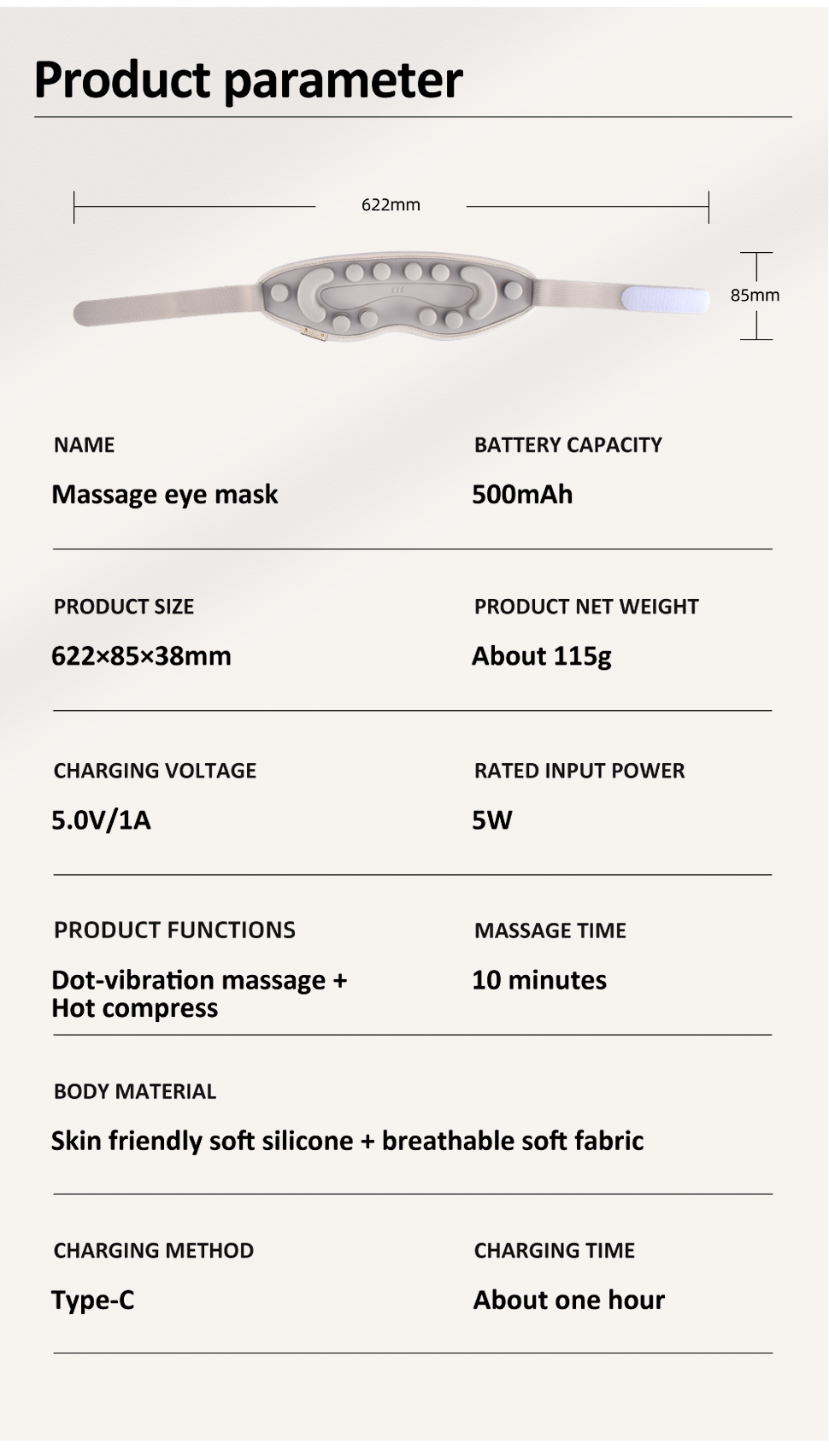 2025 Wholesale White Warm and Hot Acupuncture Electric Smart Eye Massager