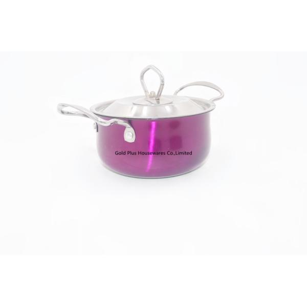 Kitchenware 16cm Stainless Steel Cooking Pot Metal Stockpot For Home