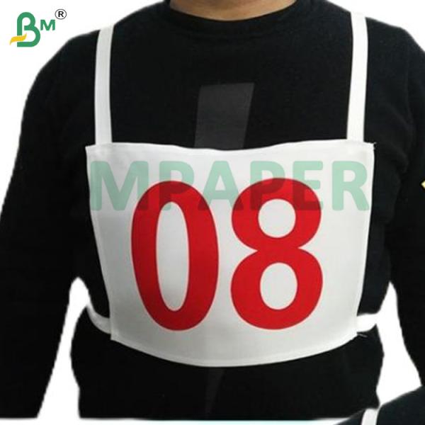 1056D Papier Tyvek jet d'encre blanc haute résistance à la déchirure pour dossards sportifs