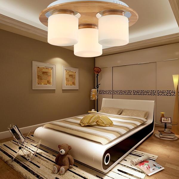 High quality OAK wood ceiling light for bedroom and study room made in Zhongshan China