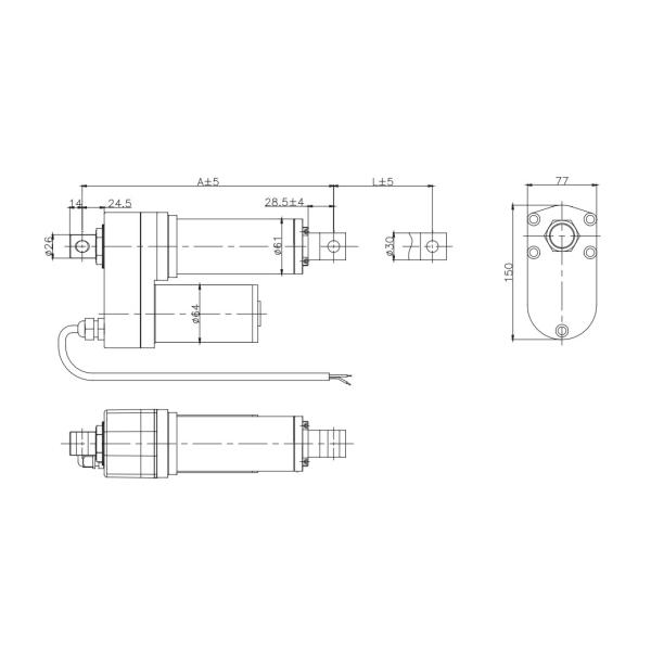 Heavy-duty 24V Waterproof Actuators 400Kg Load W/ Clutch Protection Position Feedback