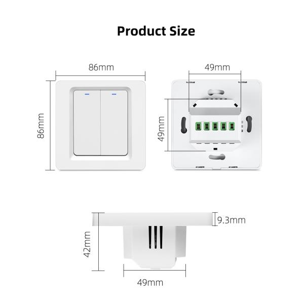 радиотелеграф переключателя стены 86×86mm Tuya Zigbee