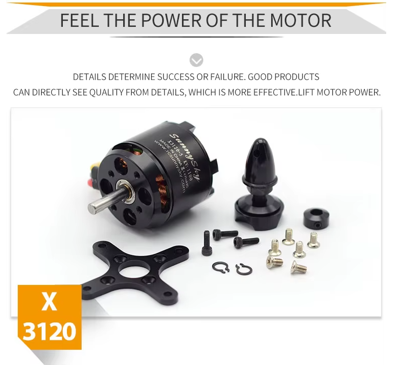Sunnysky X3120 Kv1100  Brushless Motor For Rc Helicopter Airplane