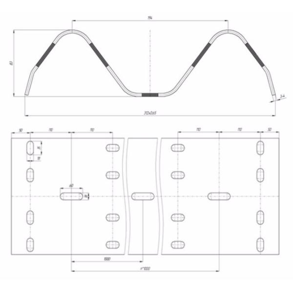 Standard Size Highway Roadside W Beam Guardrail Roll Forming Machine