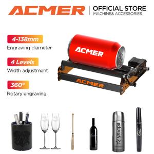 ACMER M2 Laser Rotary Roller Supports Engraving Cylindrical Objects Glass