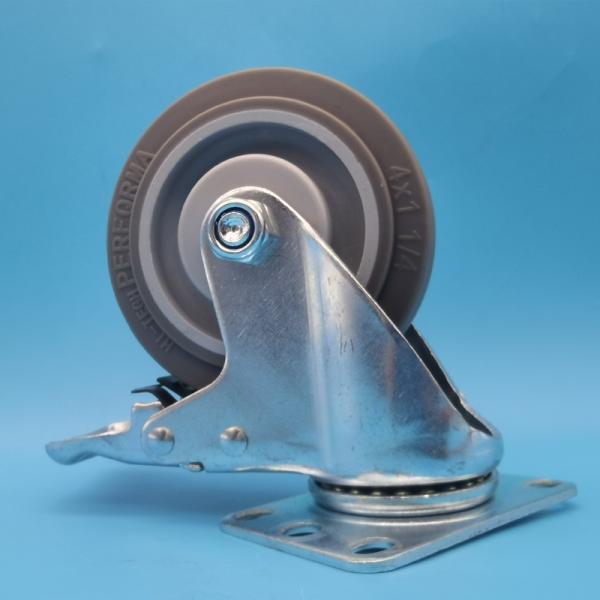 Quiet Operation Industrial Caster Wheels TPR Medium Non Marking Casters Light duty Trolleys  Furniture Casters