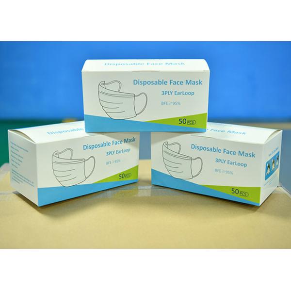 Non Woven Disposable Face Mask Blue Surgical Mouth Mask 3 Layer For Hospital