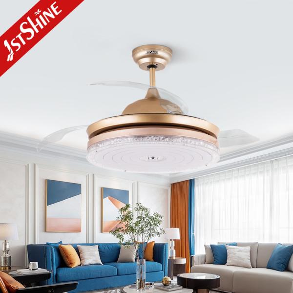 Fã de teto dobrável do abajur acrílico invisível com luz de Dimmable