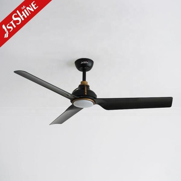Certificado ETL 1stshine Ventilador de teto LED em cor preta com material ABS de metal remoto