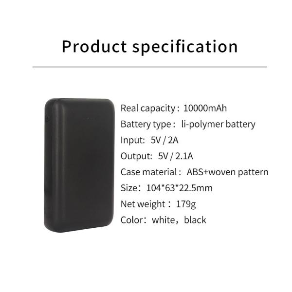 10000mAH Small Size Big Capacity Power Bank with Dual USB Port