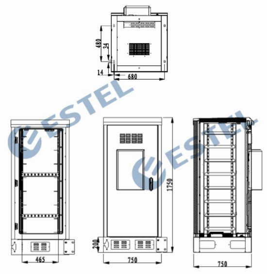 Sandwich Stucture 32U 19inch Outdoor Electronics Enclosure