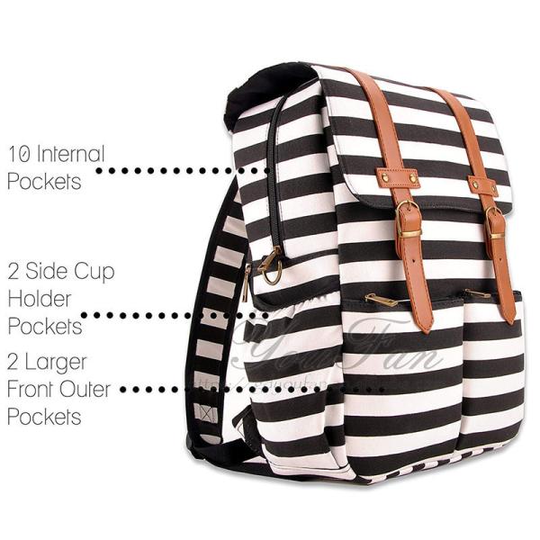 Unisex Canvas Diaper Bag Backpack leather canvas diaper bag