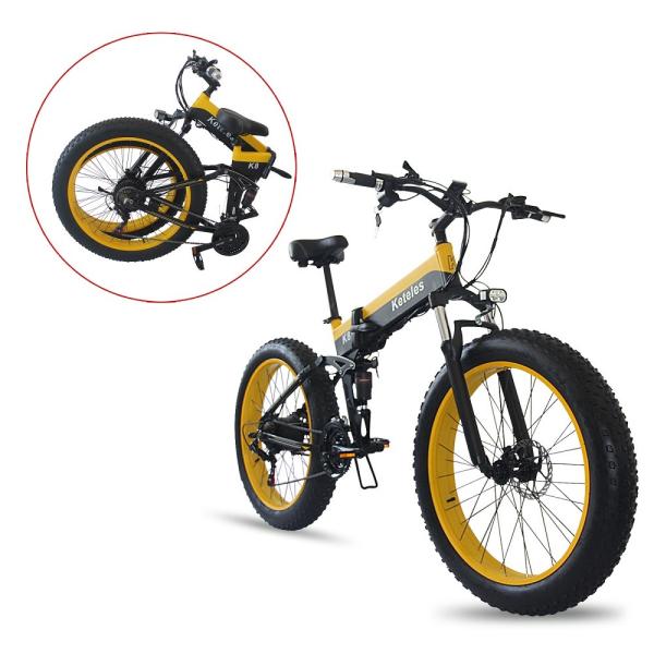 EU Quality 26x4.0 inch Fat Tire Folding E-Bike 1000W Motor 13AH Lithium Battery 21-Speed Electric Bike Drop Shipping Available