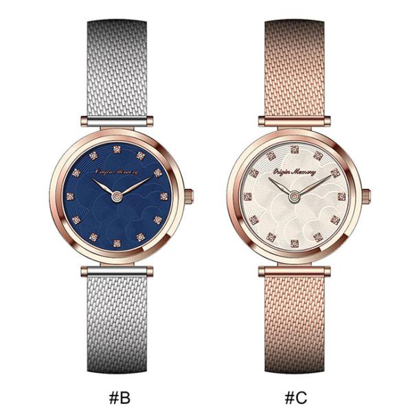 Stainlesss Steel 34mm Women Alloy Quartz Watch Water Resistant 3-5 ATM