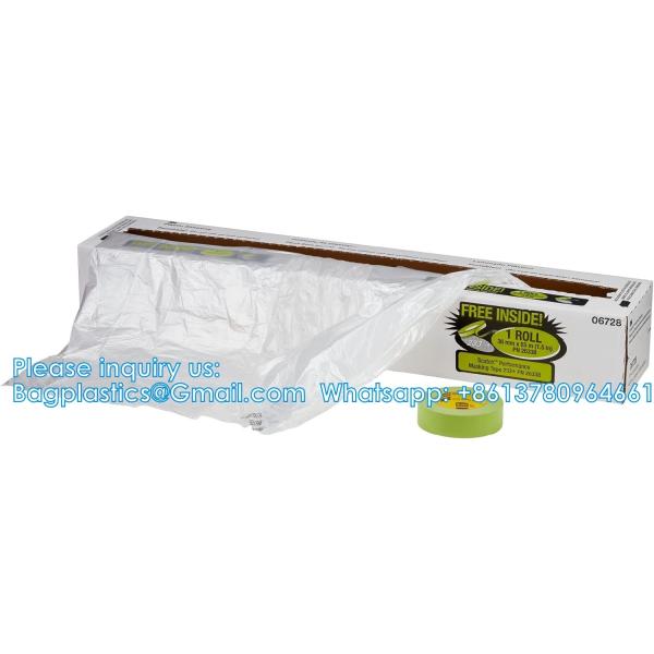 Overspray Paintable Plastic Sheeting - 10 Micron, Protective Masking Film Cover - Auto Car Painting, Bodyshop
