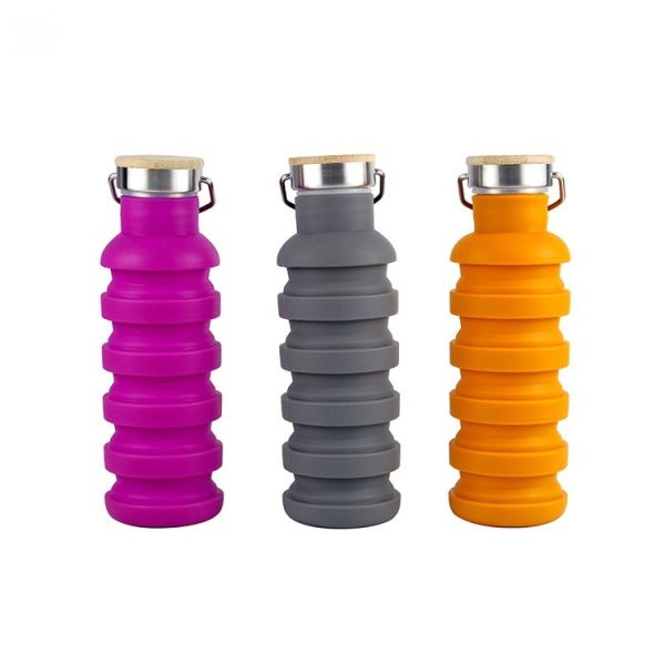 EEC Certified BPA Free Foldable Silicone Water Bottles For Active And Healthy Lifestyle