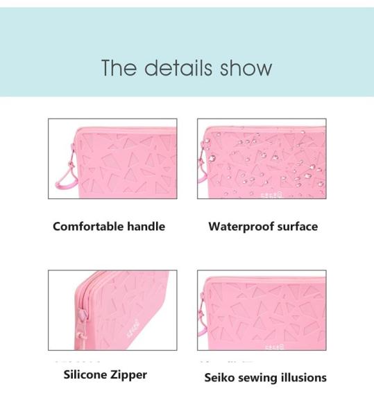Small Square Silicone Waterproof Organizer Cosmetic Storage Bag Large Capacity  Holder Portable Cosmetic