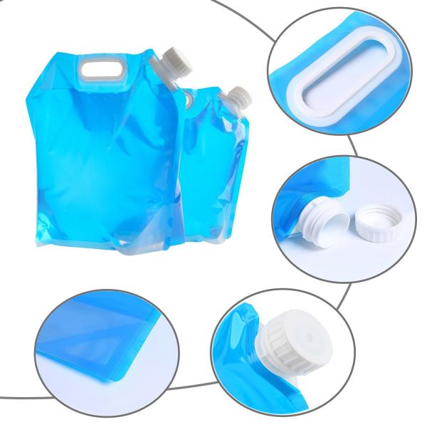 5L Folding Water Bag Storage With Valve Outdoor Large Capacity Foldable