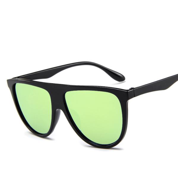 Vintage Retro BSCI Flat Top Sunglasses Thin Shadow Luxury Designer Large Black Shades