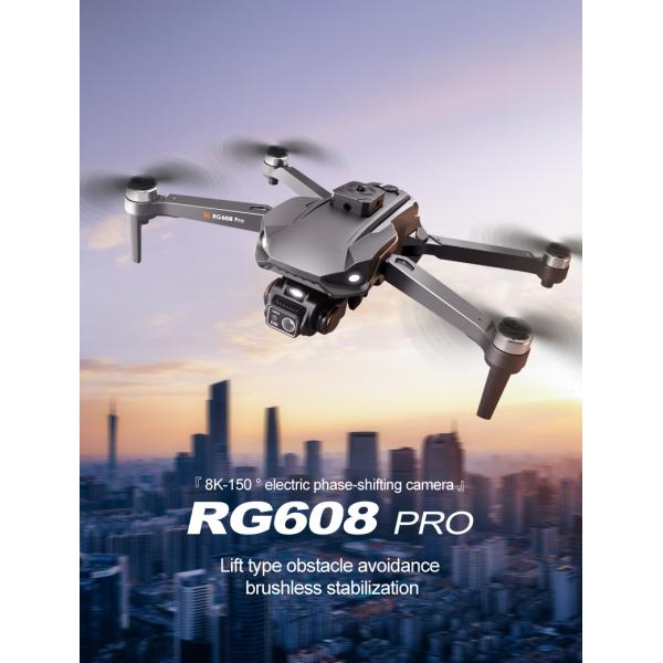 OEM Logo Rg608 Pro Rc Quadcopter Helicopter Air Hover Height Fixed 2.4g Wifi Fpv Optical Flow Shooting Brushless Drone Dron