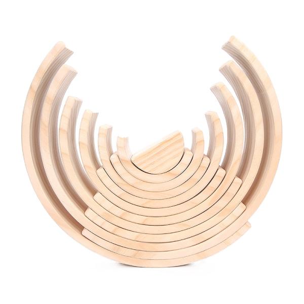 L'arc-en-ciel 35.5cm a coloré le grand bébé en bois de blocs constitutifs