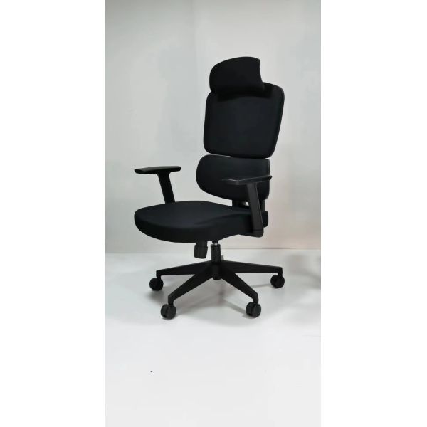 PP Fiber Frame Gaming Mesh Racing Office Chair All Black Cool Design For Big Person