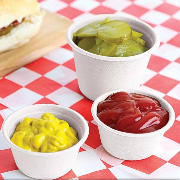 1oz 2oz 4oz Paper Soup Disposable Salad Bowls With Lids Portion Cups