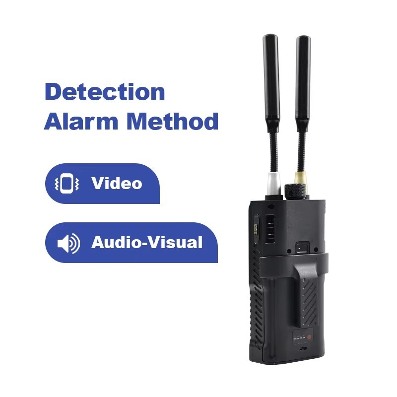 Long Range Portable Drone Detector with 0MHz-8000MHz Spectrum Detection Replaceable Battery and Type C Charging Support