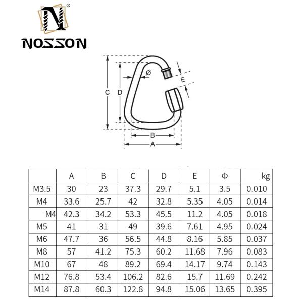 3/8 Inch Quick Link Carabiners Highly Polished Stainless Steel Oval Locking Carabiners Heavy Duty Chain Link Connector
