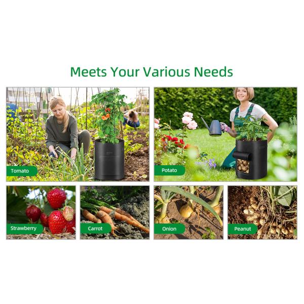 10 Gallon Potato Grow Bags, Planter Pouch Bags for Vegetables, Fruits and Flowers Flap Window, Garden Planting Bag