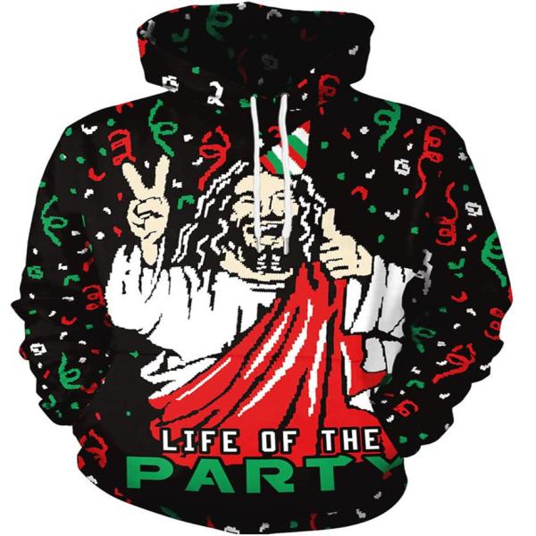 Men's Christams Print Sweatshirts Hoodies Long Sleeve Graphic Halloween Shirts
