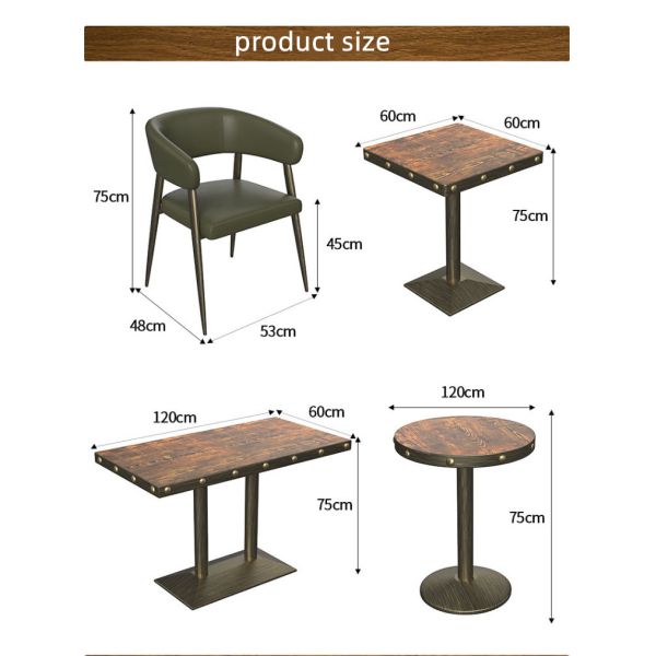 Industrial Style Booth Sofa Seating for Restaurant Hot Pot Shop Commercial Table Chairs Cafe Customized Dining Table and Chairs