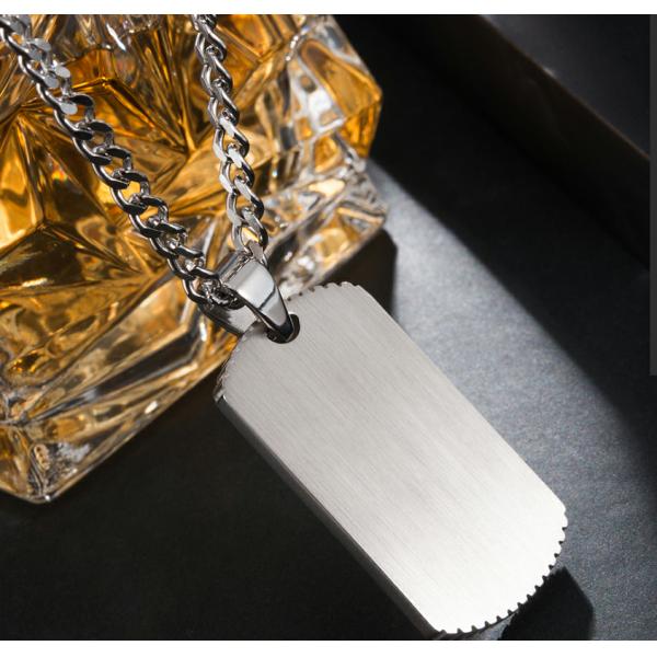 Stainless Steel Blank Diamond Pendants Non Tarnish Necklaces with Link Chain Type