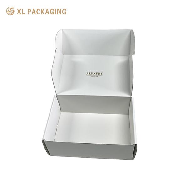 Flat Shipping White Corrugated Mailer Boxes | Double Grey Card Wrapped Matte Packaging for Tea, Chocolate & Beauty Products
