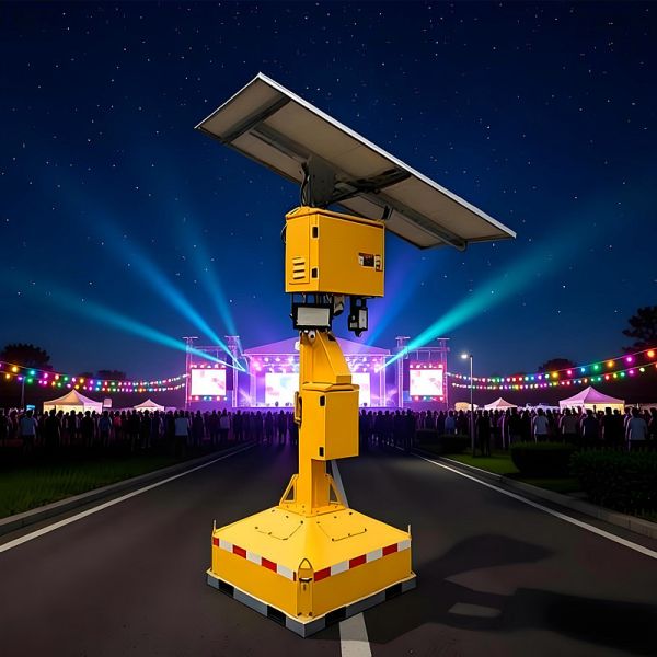 Corrosion Resistant Solar Mobile Light Tower 90° Manual Lifting Flexible Installation Outdoor Light Tower