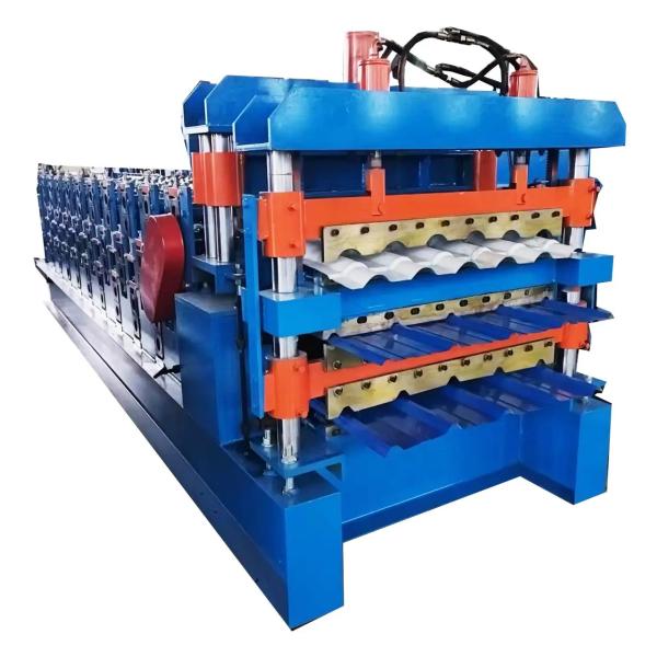 Plc control 0.3-0.6mm  Double Layer Roll Forming Machine 15m/Min For Ppgi Panel Roof