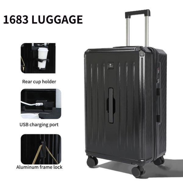 1683Convenient Travel Companion Aluminum Suitcase with 4 Wheels and Telescopic Handle 20/22/24/26/28 Inches