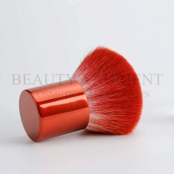 Red Metalized Handle Kabuki Bronzer Brush Daily Makeup Tools High Performance