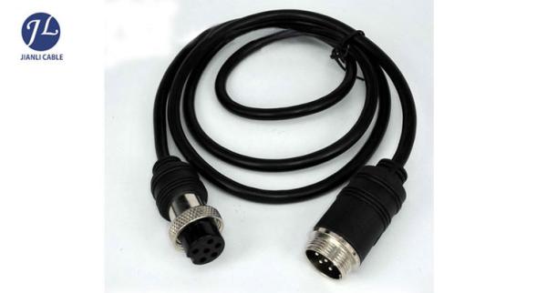 Signal Transmission 6 Pin Gx16 Aviation Cable For Automotive Rear View Camera System