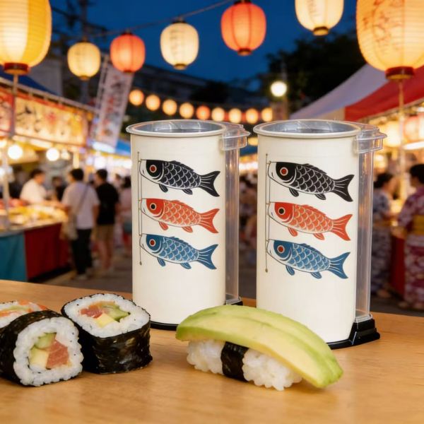 Food grade Custom Sushi Paper Tube Packaging Sushi Push Pop up Tube Packaging Wholesale