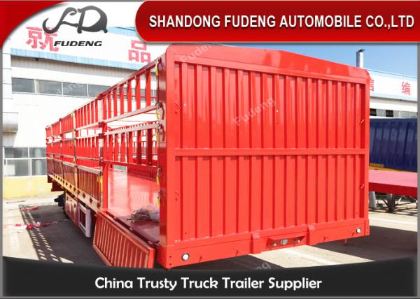 Enclosed Strong Box Semi Livestock Trailers / 30 - 50 Tons Tractor Cattle Trailer 