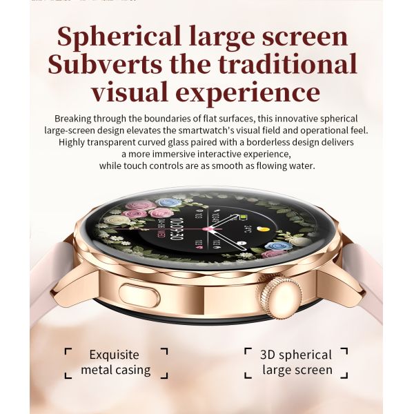 Smart Watch Blue Tooth Call Sports Bracelet Waterproof Music Heart Rate Sleep Lady Health