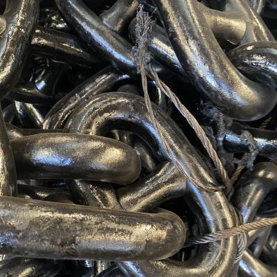 68mm Marine Anchor Chains High Strength Alloy Steel Spray Paint Deep Sea Anchoring