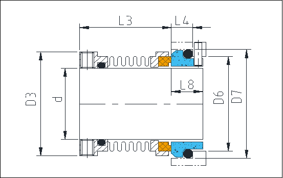 KL-95N Formed Metal Bellow Pump Mechanical Seal Replacement Of Burgmann MF95N