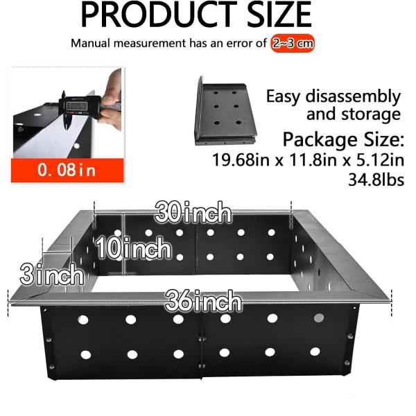 Квадратные аксессуары для кемпинга на открытом воздухе портативные огневые ямы вставка кольцо 30 